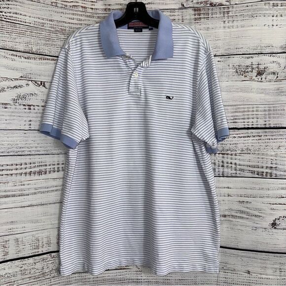 Vineyard vines by shep & lan Polo Mens size large striped Cotton Golf Rugby - Picture 2 of 11